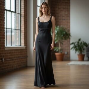 Vintage Vesper Elegant Black Sleeveless Gown